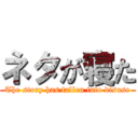 ネタが寝た (The story has fallen into disuse)