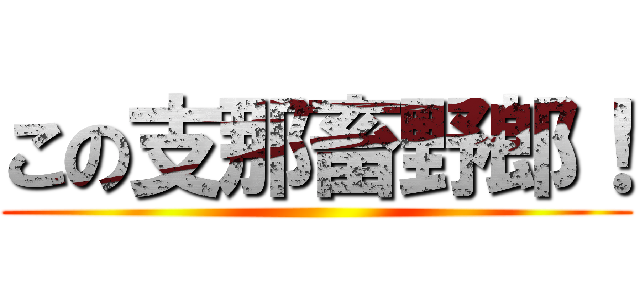 この支那畜野郎！ ()