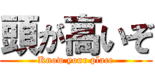 頭が高いぞ (Know your place)