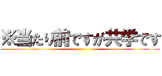 ※当たり前ですが共学です ()