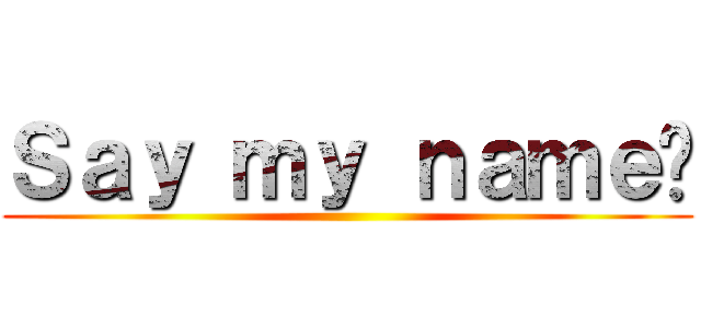 Ｓａｙ ｍｙ ｎａｍｅ‼ ()