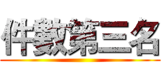 件數第三名 ( )