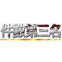 件數第三名 ( )