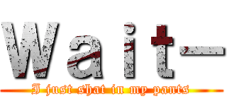 Ｗａｉｔ－ (I just shat in my pants)