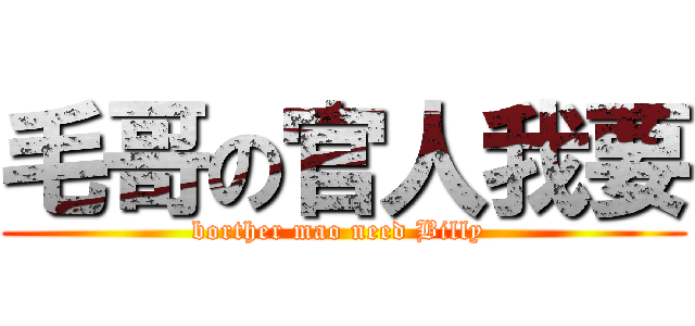 毛哥の官人我要 (borther mao need Billy )