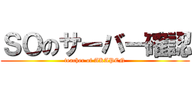 ＳＯのサーバー確認 (teacher of AKAPEN)