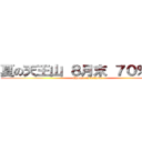 夏の天王山 ８月末 ７０％達成 (Choose to believe)