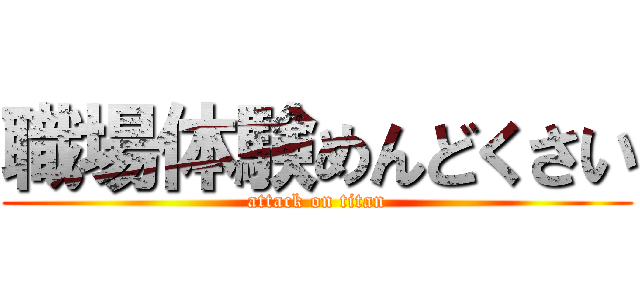 職場体験めんどくさい (attack on titan)