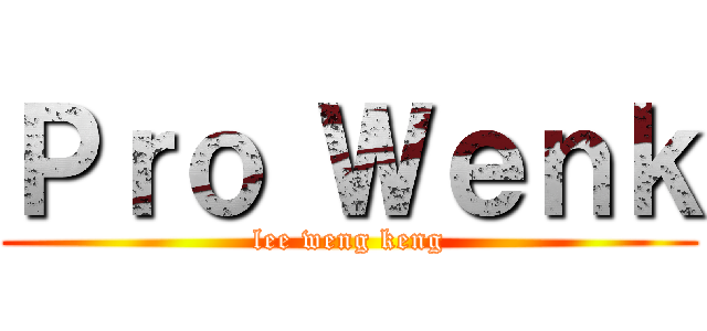 Ｐｒｏ Ｗｅｎｋ (lee weng keng)