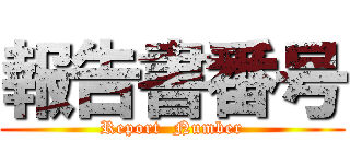 報告書番号 (Report  Number)