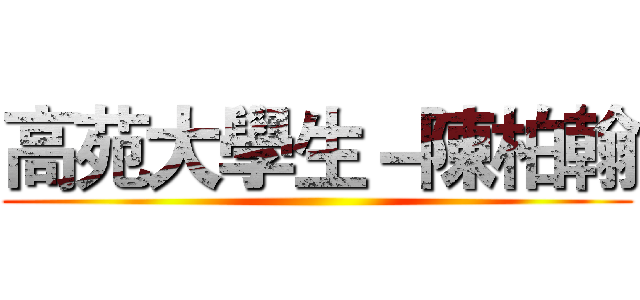 高苑大學生－陳柏翰 ()