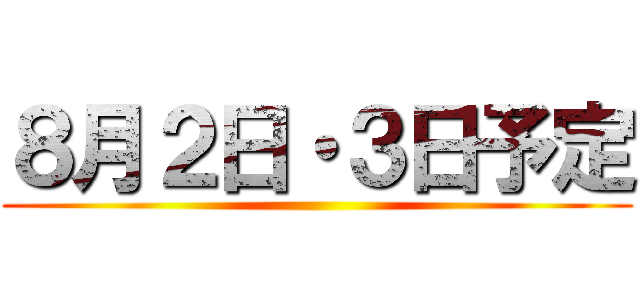 ８月２日・３日予定 ()