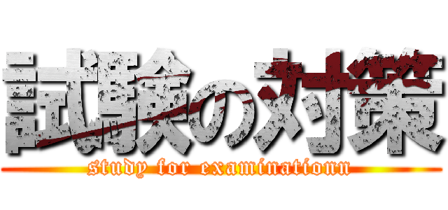 試験の対策 (study for examinationn)