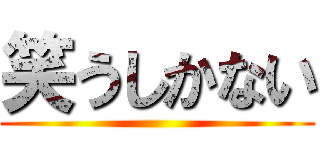 笑うしかない ()