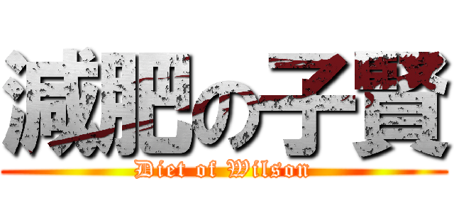減肥の子賢 (Diet of Wilson)