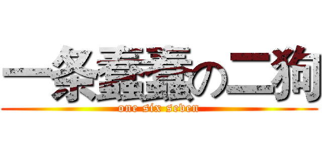 一条蠢蠢の二狗 (one six seven)