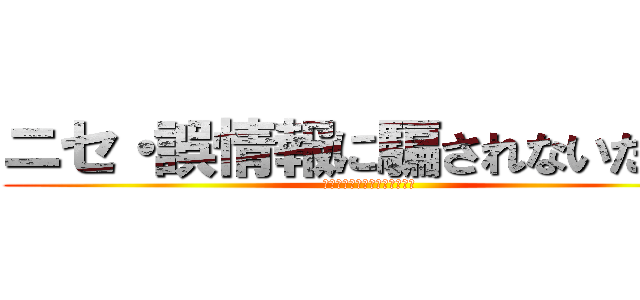 ニセ・誤情報に騙されないために (インターネットとの向き合い方)