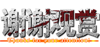 谢谢观赏 (Thanks for your attention!)