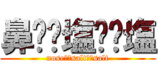 鼻⭐︎塩⭐︎塩 (nose⭐︎salt⭐︎salt)