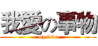 我愛の事物 (my love)