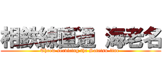 相鉄線直通 海老名 (Threw servicing the Sotetsu-line )