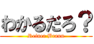 わかるだろ？ (Reiner Braun)