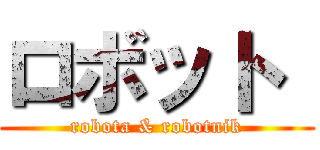 ロボット  (robota & robotnik)