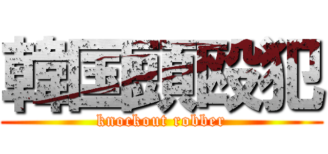 韓国頭殴犯 (knockout robber)