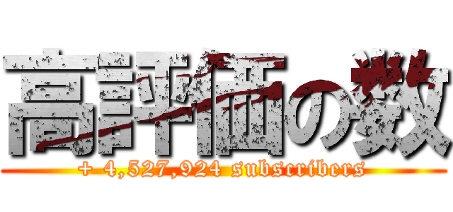 高評価の数 (+ 4,527,924 subscribers)