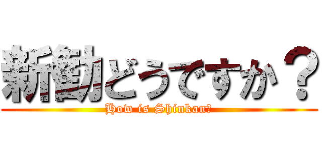 新勧どうですか？ (How is Shinkan?)