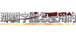 那個字體怎麼用的 (http://sngk.net/)