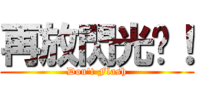 再放閃光啊！ (Don\'t Flash)