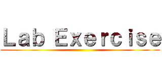 Ｌａｂ Ｅｘｅｒｃｉｓｅ ()