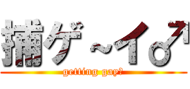 捕ゲ～イ♂ (getting gay♂)