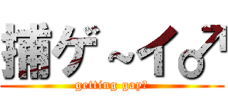 捕ゲ～イ♂ (getting gay♂)