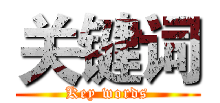 关键词 (Key words)
