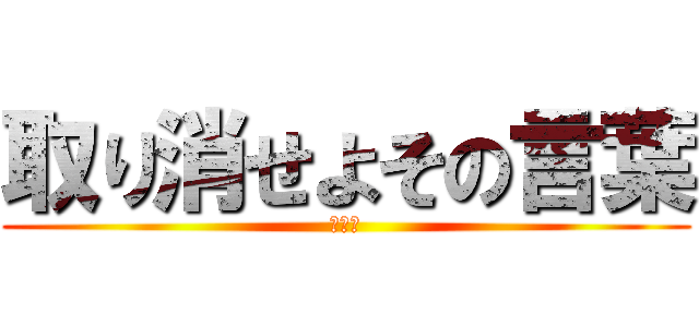 取り消せよその言葉 (俺も暇)