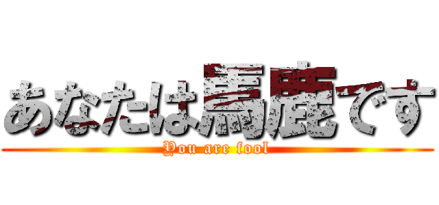 あなたは馬鹿です (You are fool)