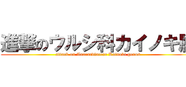 進撃のウルシ科カイノキ属 (attack on Anacardiaceae Kainoki genus)