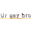 Ｕｒ ｇａｙ ｂｒｏ (t'es gay frero)