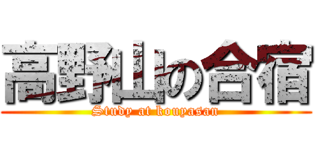 高野山の合宿 (Study at kouyasan)