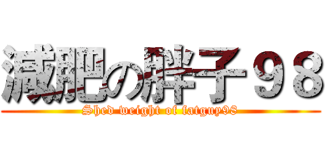 減肥の胖子９８ (Shed weight of fatguy98)