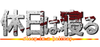 休日は寝る (sleep in a holiday.)