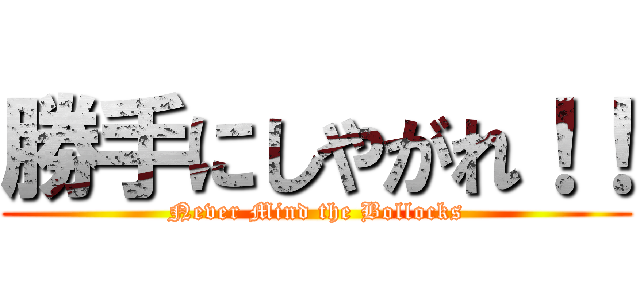 勝手にしやがれ！！ (Never Mind the Bollocks)