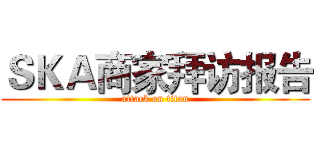 ＳＫＡ商家拜访报告 (attack on titan)