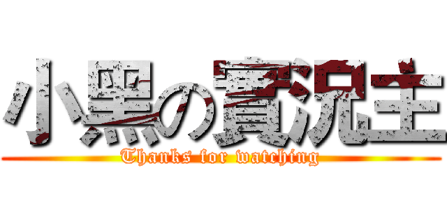 小黑の實況主 (Thanks for watching)