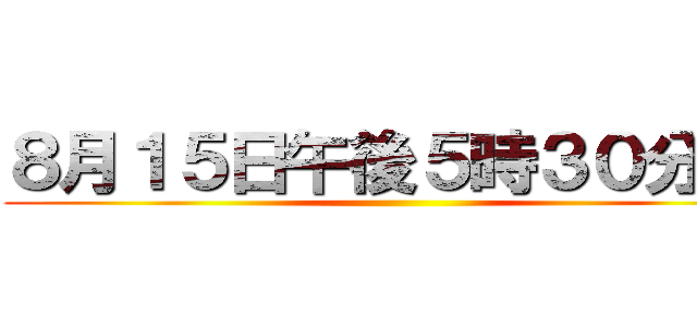 ８月１５日午後５時３０分より ()