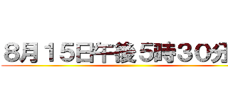 ８月１５日午後５時３０分より ()