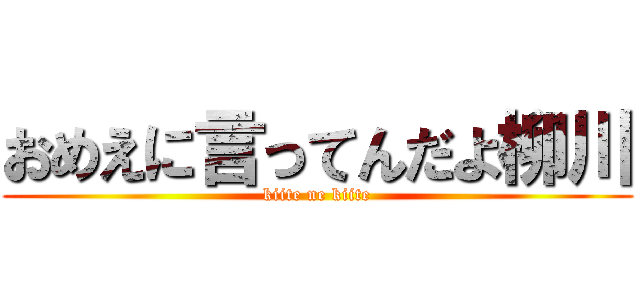 おめえに言ってんだよ柳川 (kiite ne kiite)