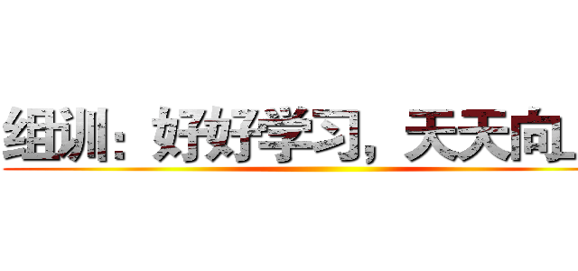 组训：好好学习，天天向上。 ()